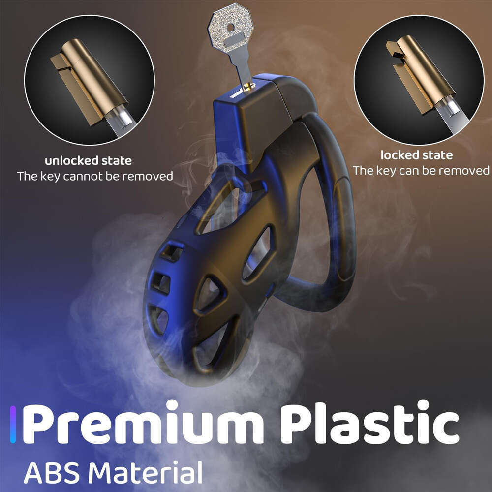 Male Chastity Device Cock Cage Lightweight Chastity Cage Body-Safe Resin+ABS Penis Cage for Men with 3 Different Sizes Ring 18+