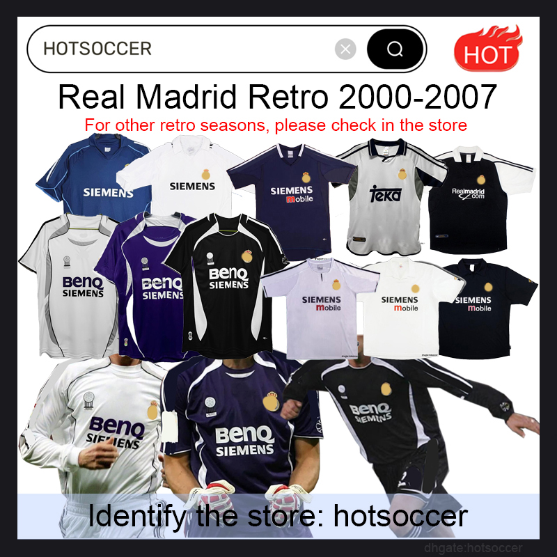 2000-2007 Real Madrid Retro Soccer Jerseys Finals Football Shirt GUTI BENZEMA SEEDORF CARLOS RONALDO KAKA01 02 03 04 05 06 07 kits Modric Alonso BALE hotsoccer