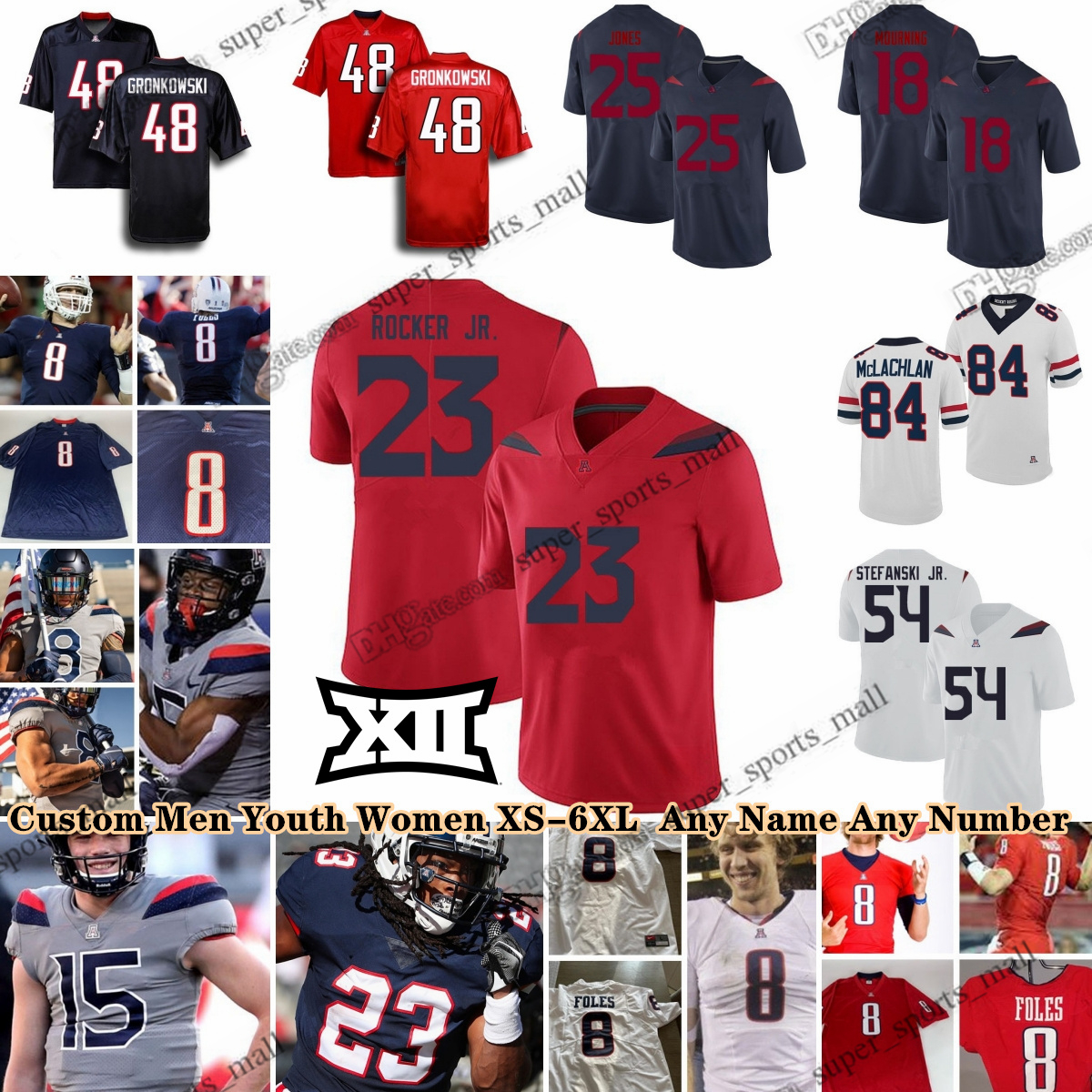 NCAA Big 12 S-6XL Arizona Wildcats College Football Jerseys 11 Noah Fifita Jonah Coleman Tetairoa Mcmillan Jacob Manu Gunner Maldonado Jayden De Laura Williams