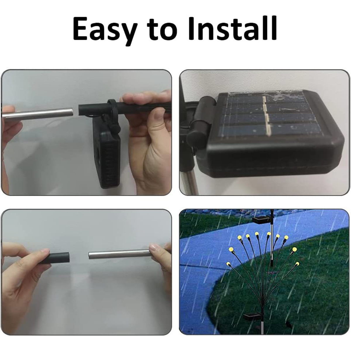 Solar Fiber Optic Firefly Ground Plug Lights Garden Lawn Lights Patio Lights Landscape Lights Decorative Lights