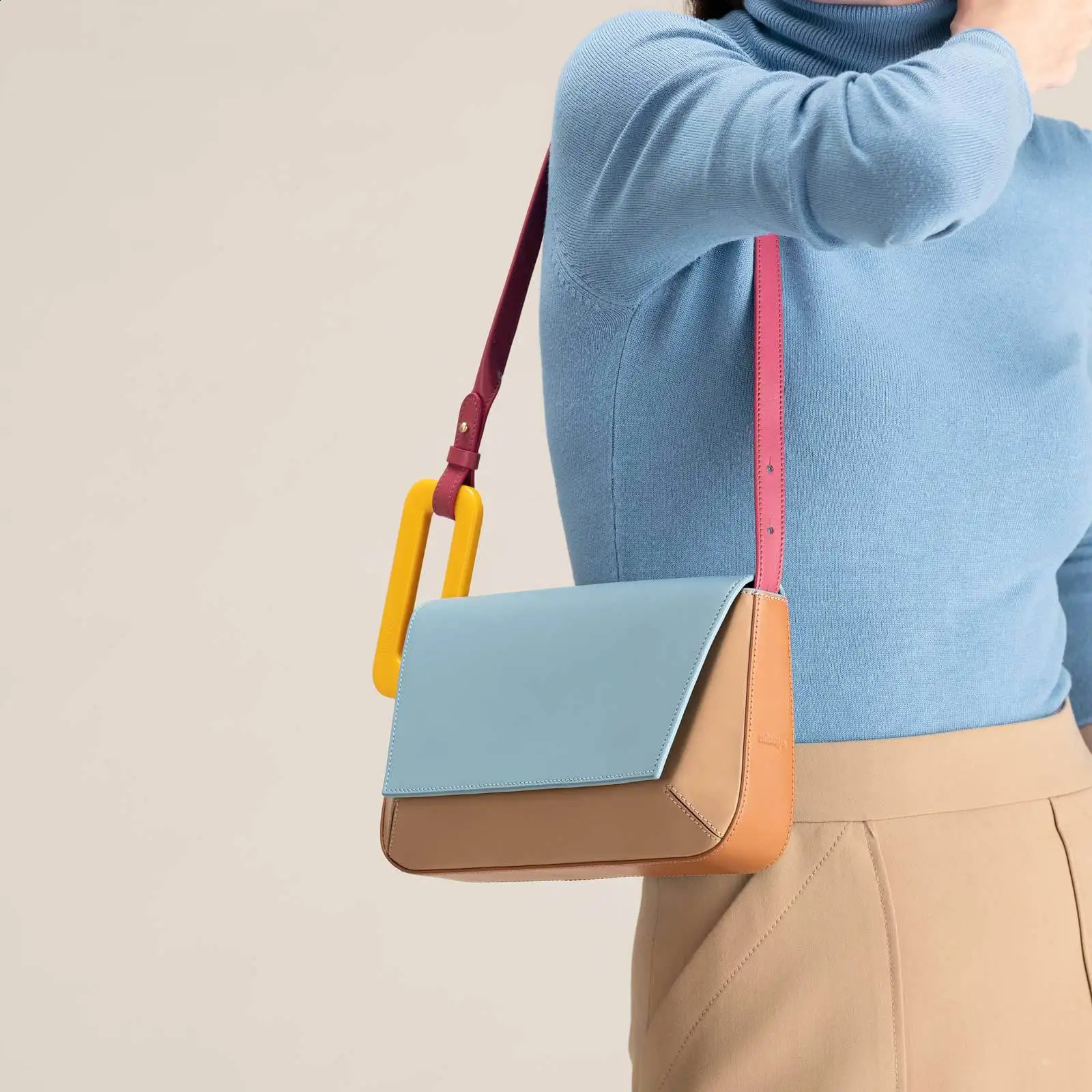Arrivals Patchwork PU Leather Crossbody Top-handle Bags for Women Small Flap Lady Bag Quality Handbags 240723 - view 6
