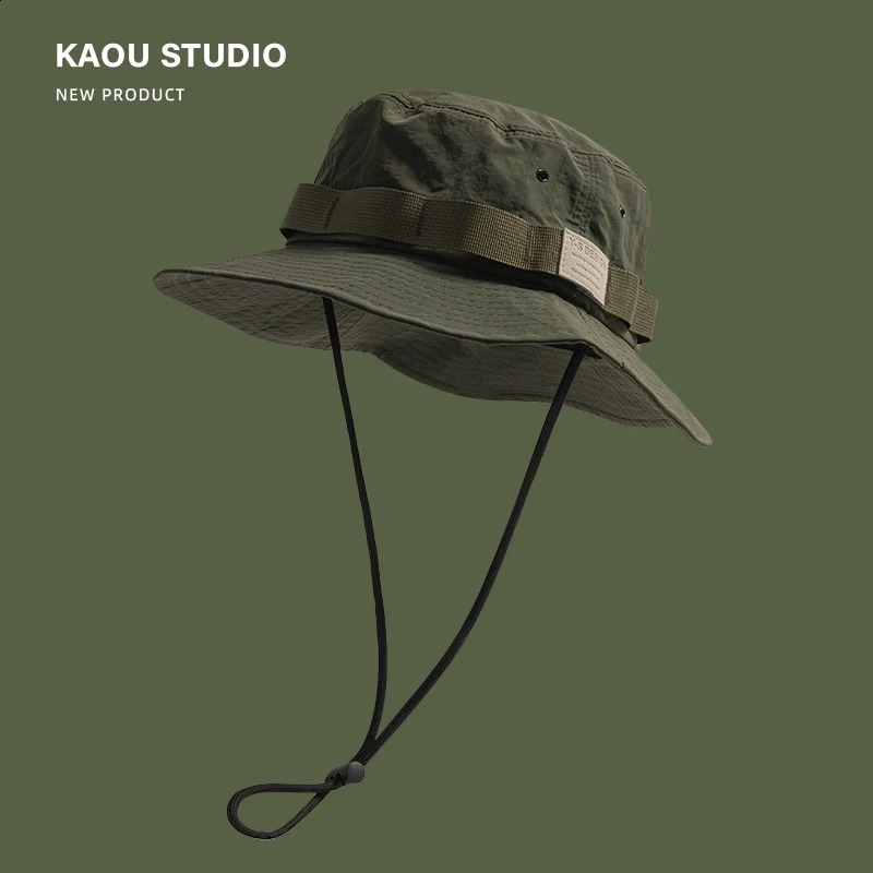 Spring and Summer Outdoor Quick Drying Fisherman Hat Womens Fashion Mens Camping Basin Hat Hiking Travel Bucket Hat 240710