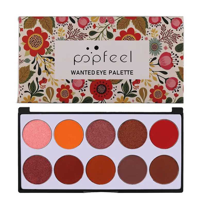 POPFEEL 10 color eye shadow cosmetics matte eye shadow palette shimmer suit professional color pigment matte flash eye shadowW240730