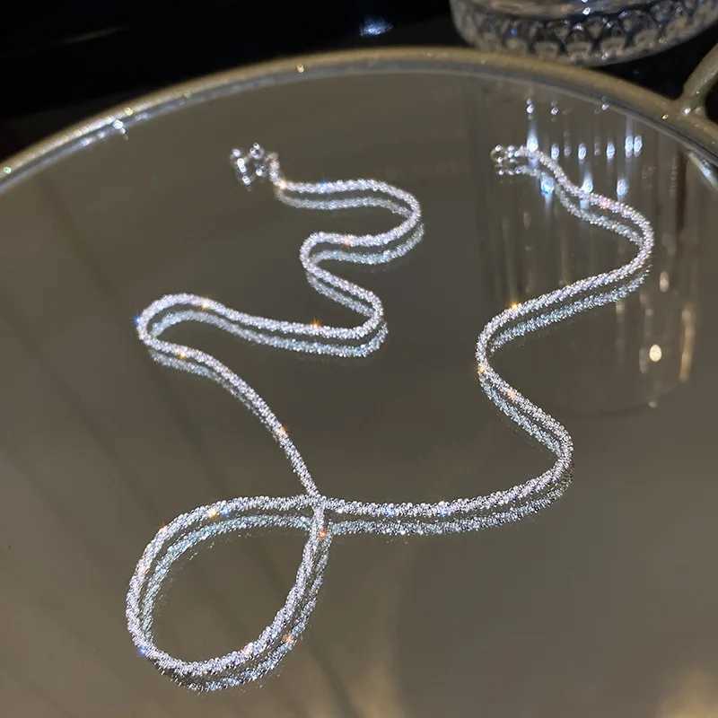 Sparkling Silver Color Clavicle Chain Choker Necklace Collar For Women Jewelry on the neck Wedding Party Birthday Gifts 2023 W250616