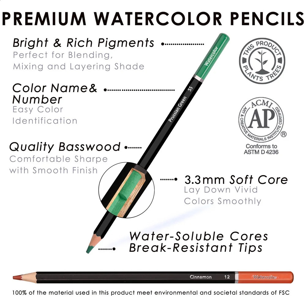 KALOUR Color Pencil Set 5072120 Acid Free and Non Toxic Circuit Breaker Pen Tip Painting Tool Artist Art Supplies 240722