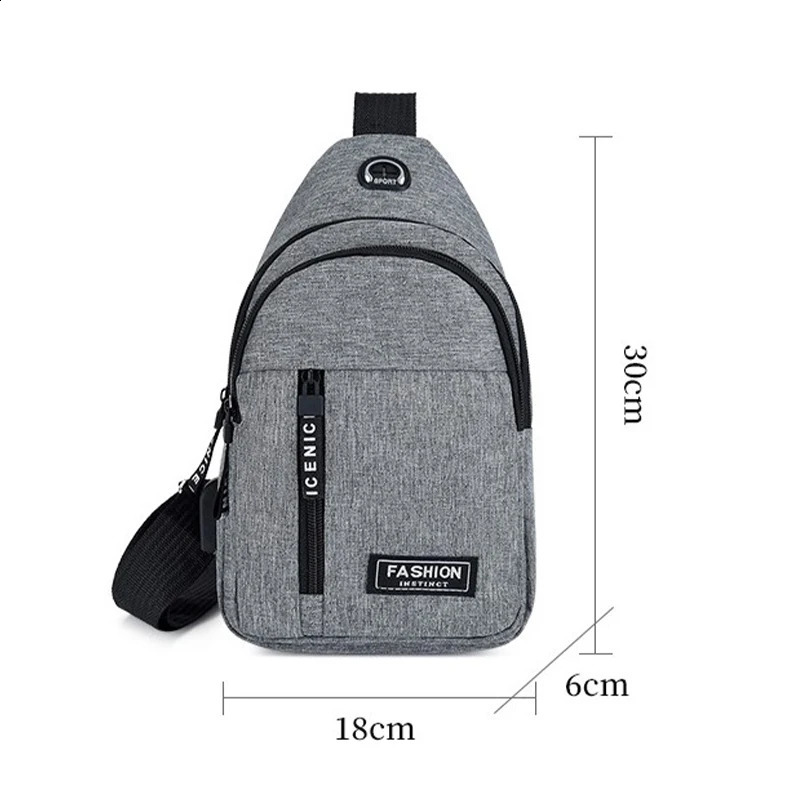 Men Shoulder Bags Chest Bag Multifuncional Crossbody Travel Sling 240723