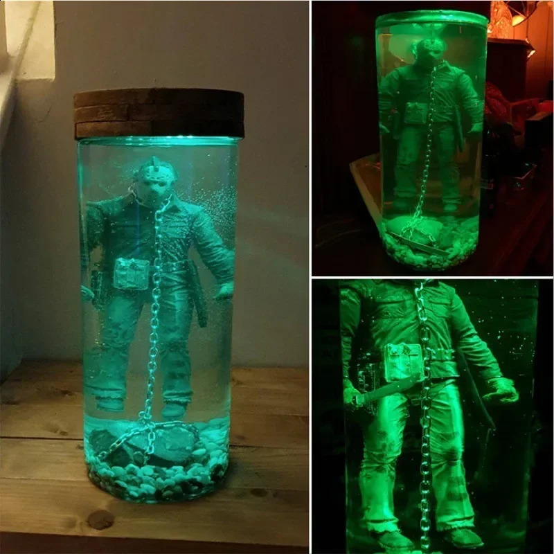 Jason Voorhees Collector Water Lamp Friday The 13th Part 6 Jason Lives Horror Figurine Halloween Souvenir Night Light Home Decor 240718