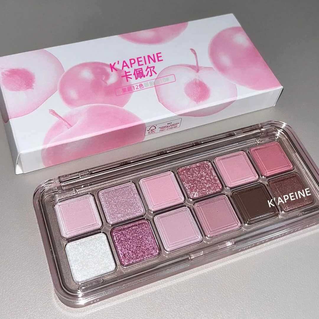 12 color shimmer matte eye shadow palette nude rose pink glitter pigment eye shadow durable waterproof makeup palette cosmeticsW240730