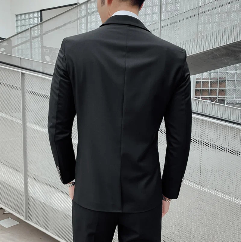 2024-Boutique 6XL Blazer Vest Trousers Fashion Business Gentleman Elegant Casual Formal Dress Korean Suit Three-piece Suit 240723