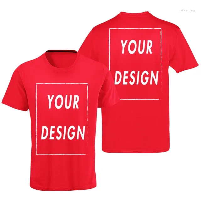 Men's T Shirts Custom Tshirt Front Back Print Professiona Logo Text Po Male Personalized Premium Gifts T-shirt EU Size Cotton2024