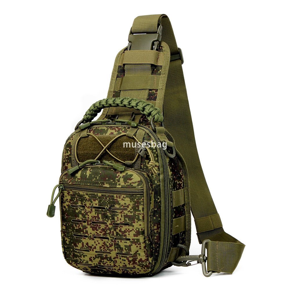 Sports outdoor tactical camouflage chest bag molle laser crossbody bag military fan hanging bag manufacturers direct supply