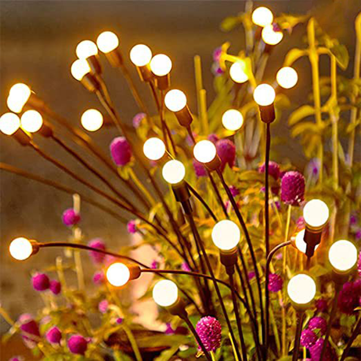Solar Fiber Optic Firefly Ground Plug Lights Garden Lawn Lights Patio Lights Landscape Lights Decorative Lights