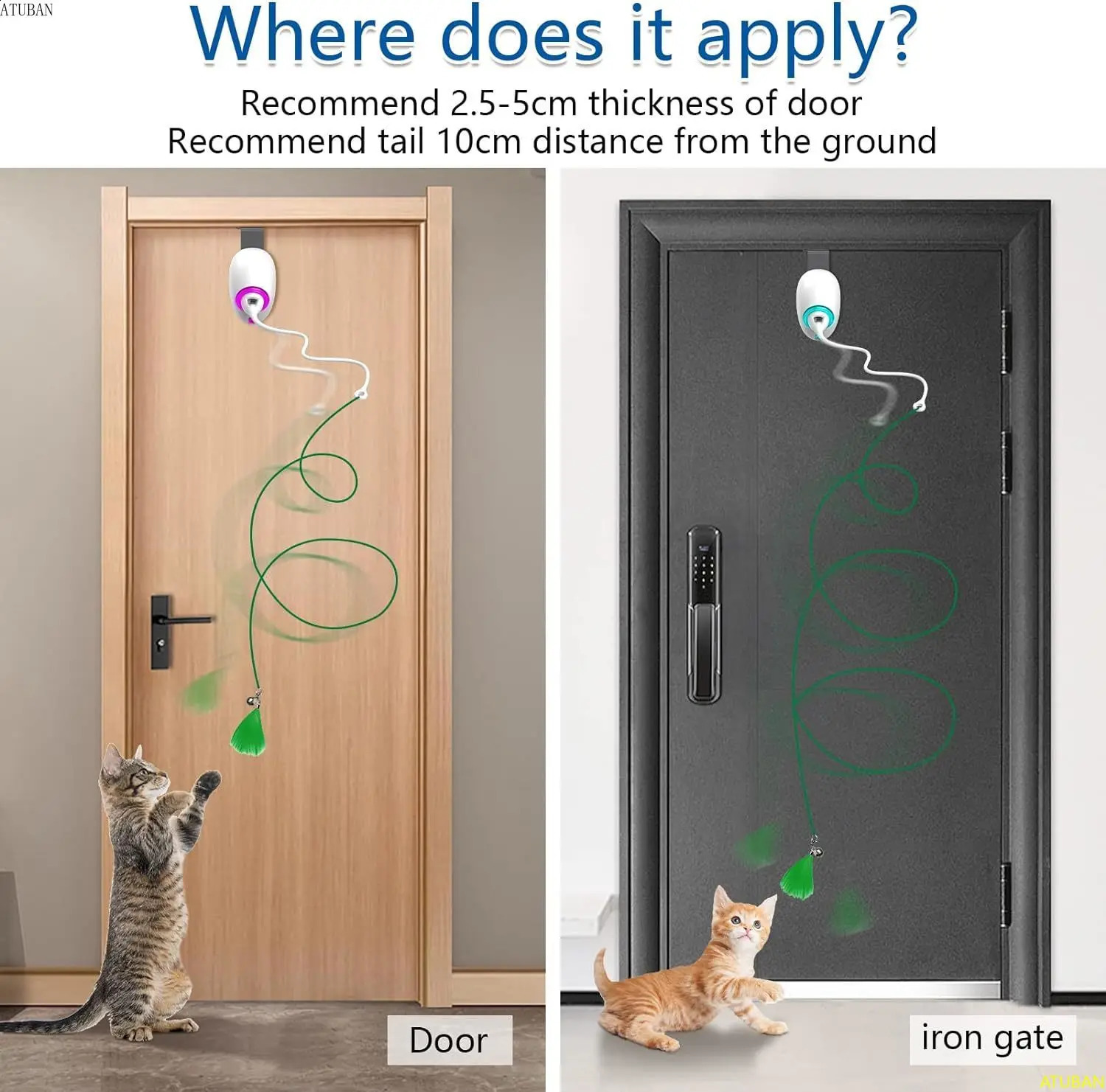 Cat Feather ToysHanging Electric Cat Toys for Indoor CatsRetractable Cat Teaser ToyExercise Kitten Toys Automatic Kitten Toy 240724