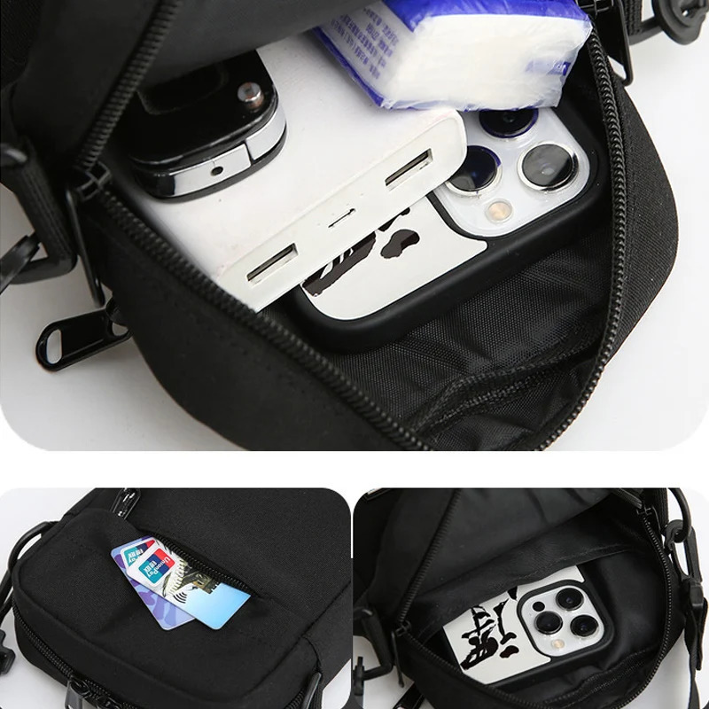 Mens Small Bag Shoulder Trendy Diagonal Backpack Chest Light Boy Mini Casual Mobile Phone Waist Pack 240723
