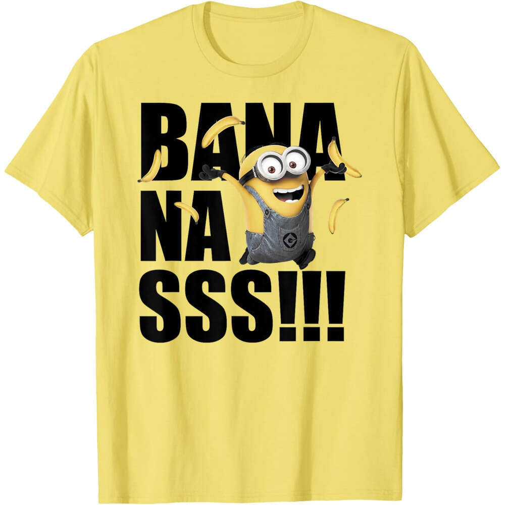 Summer T shirts Mens Womens Lovely Cute Minions Dave Goes Bananas Graphic T-Shirt short clothes tops cartoon tees tshirt Free shipping