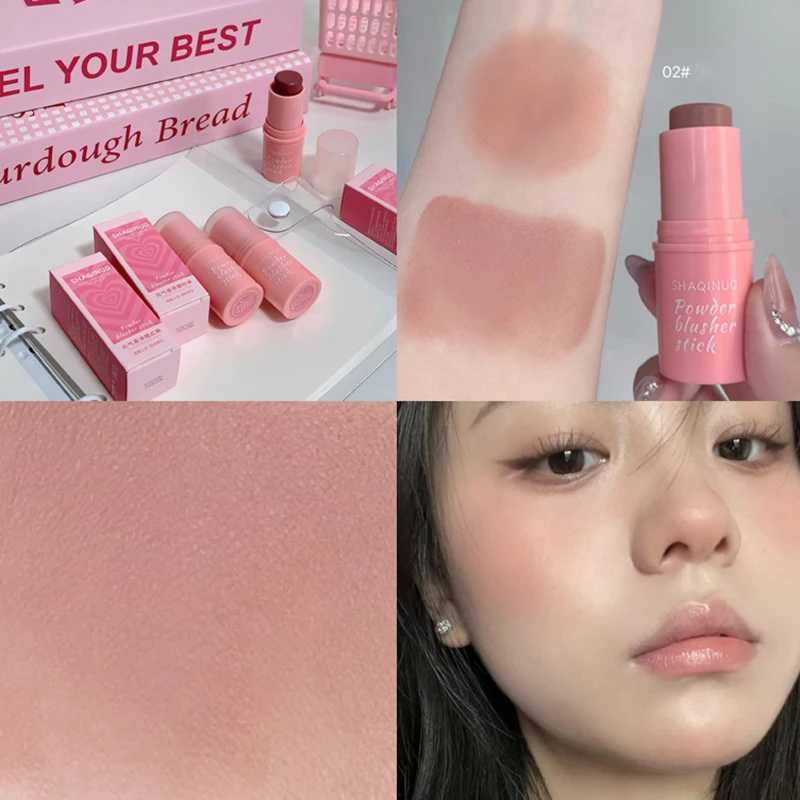 Monochrome Cute Ber Stick Cream Smooth Cheek Tint Nude B Natural Matte Pink Rose Face Rubor Rouge Korean Women MakeupXJ241225
