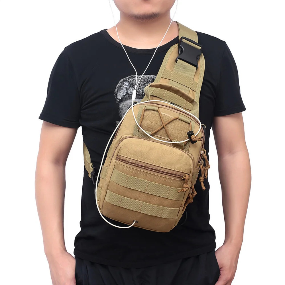 Men Cross body Sling Backpack Shoulder Chest Bag Travel Outdoor Sports Climb Tactical Military Nylon Male Side Messenger 240723