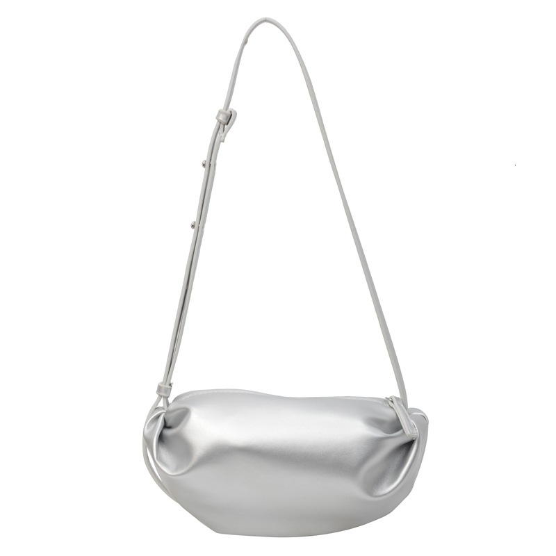Single shoulder Korean version pleated cloud silver niche design backpack large capacity commuting casual versatile bag for women H724#22 ddmy 70f8