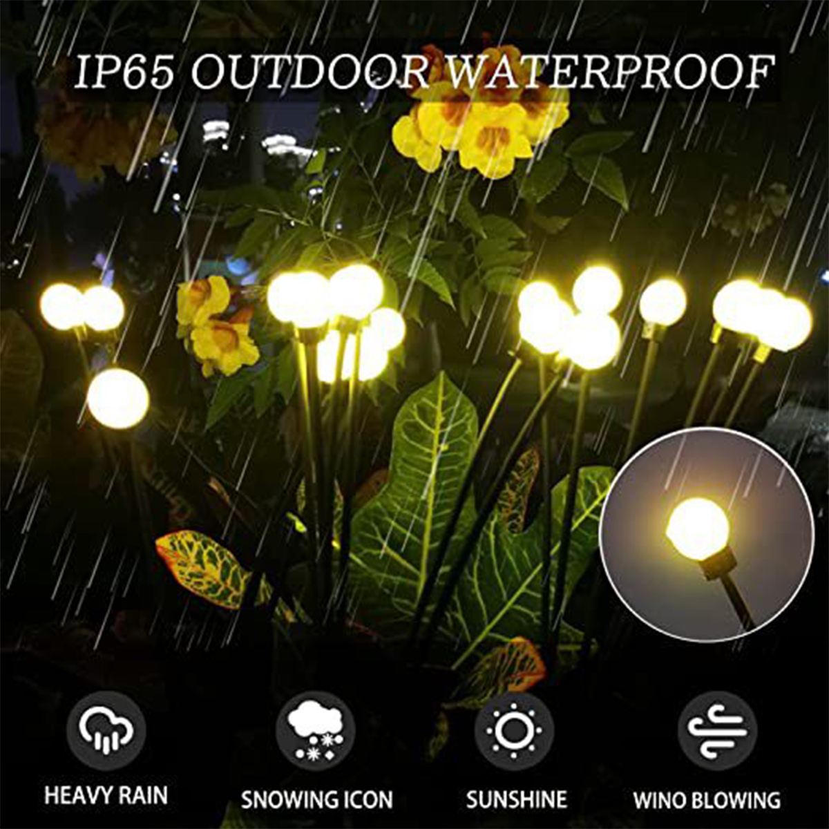 Solar Fiber Optic Firefly Ground Plug Lights Garden Lawn Lights Patio Lights Landscape Lights Decorative Lights