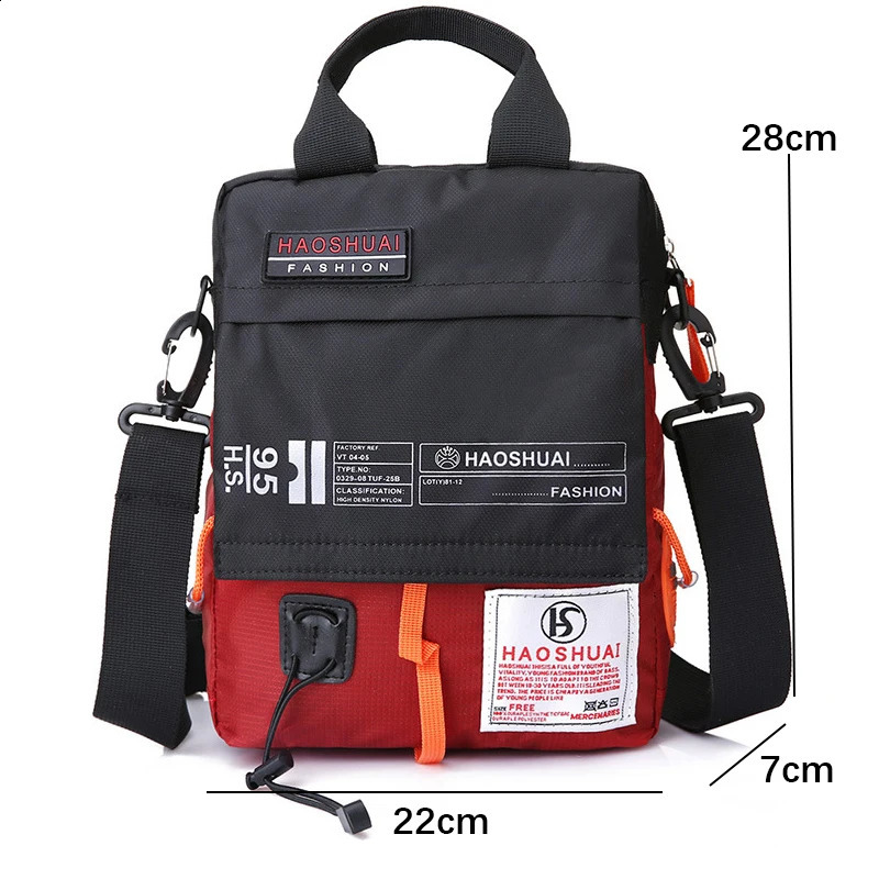 Shoulder Messenger Bag Casual Mens Portable Briefcase Nylon Waterproof Outdoor Man Bags Handbags 240723