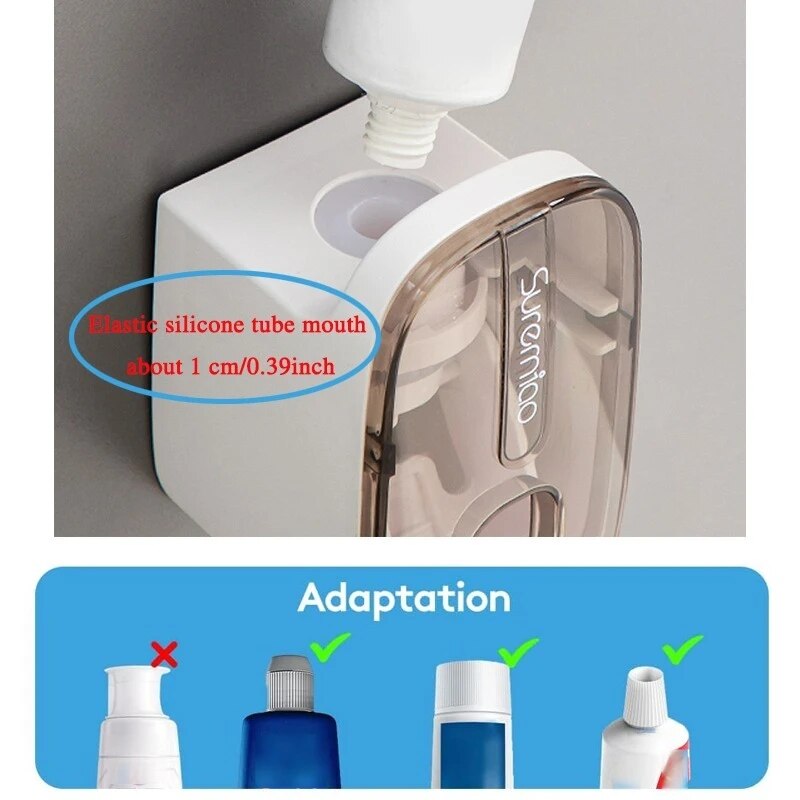 FOGOMOVE 1 PCS Automatic Toothpaste Dispenser Bathroom Accessories Wall Mount Lazy Toothpaste Squeezer Toothbrush Holder