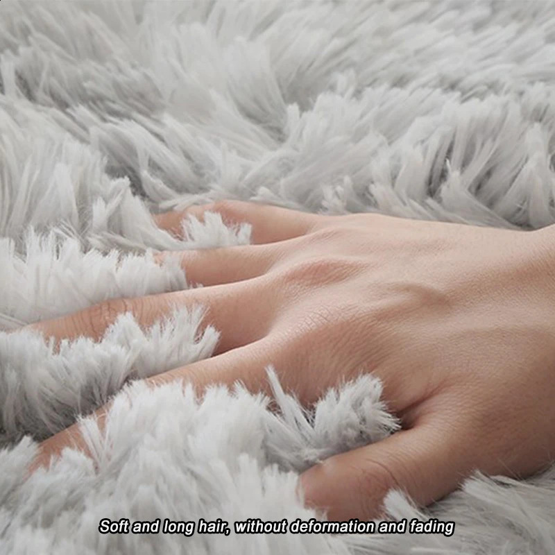 Oval White Pile Rugs Bedroom Rugs Living Room Carpet Non Slip ChildrenS Furry Rug Bedside Home Decor Plush Carpet Hand Washable 240723