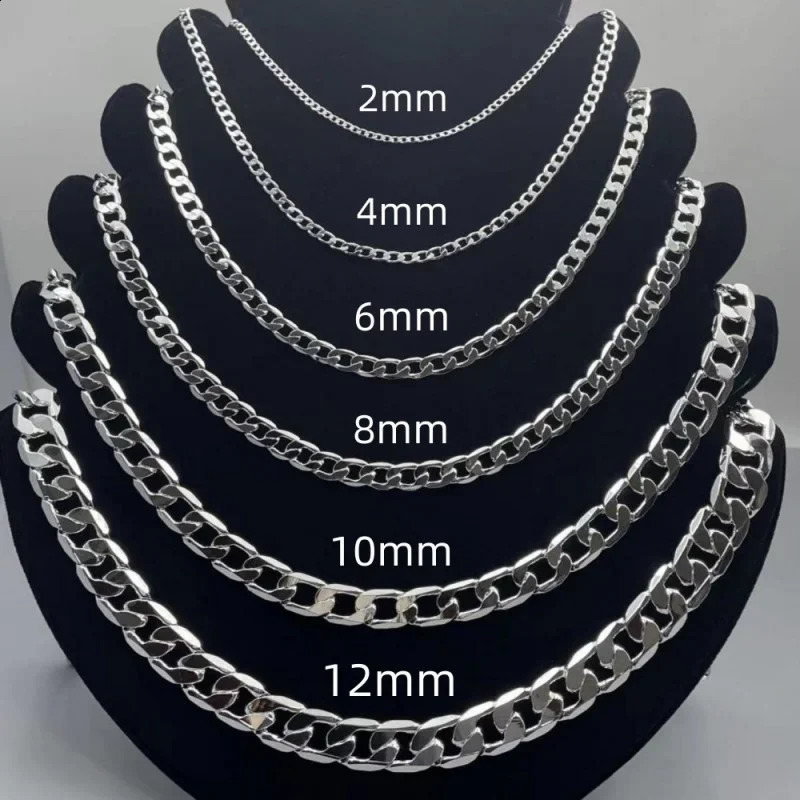 Necklace Sterg Sier Men, 281012MM, 40-75cm Face Chain with Lobster Clasp, Perfect Engagement Jewelry Gift for Men and Women 4