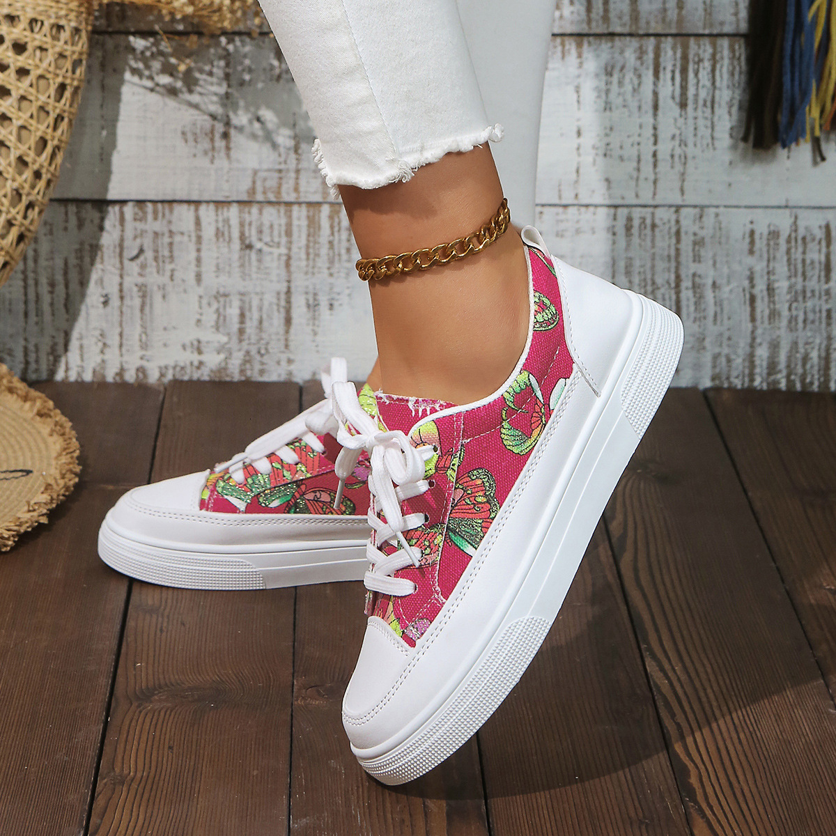 Ddmytiger Large-sized flat graffiti sports shoes for women, 2024 new casual canvas shoes, lightweight sneakers