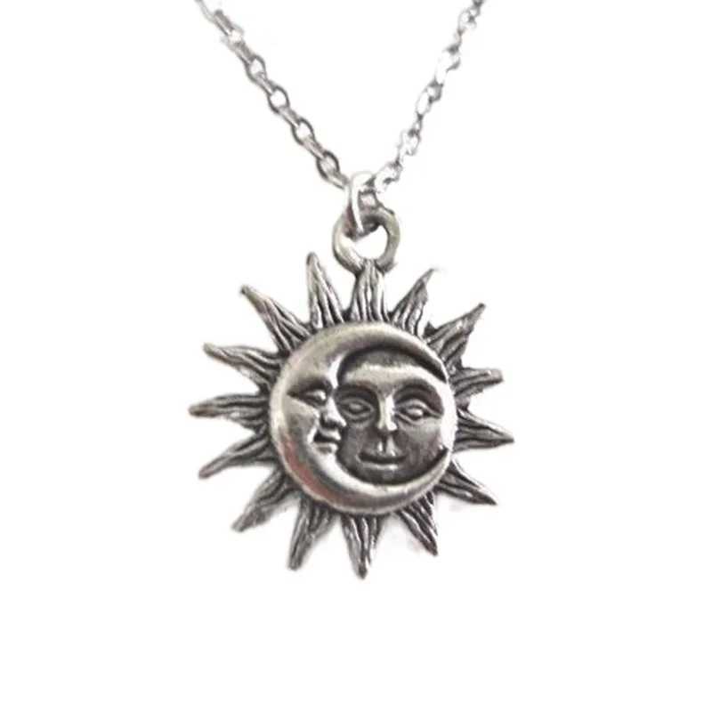 New Sun and Moon Necklace Charm Celestial Jewelry Dainty Friendship Soulmate Statement Punk Pendant Gift Fashion Women Men W250616