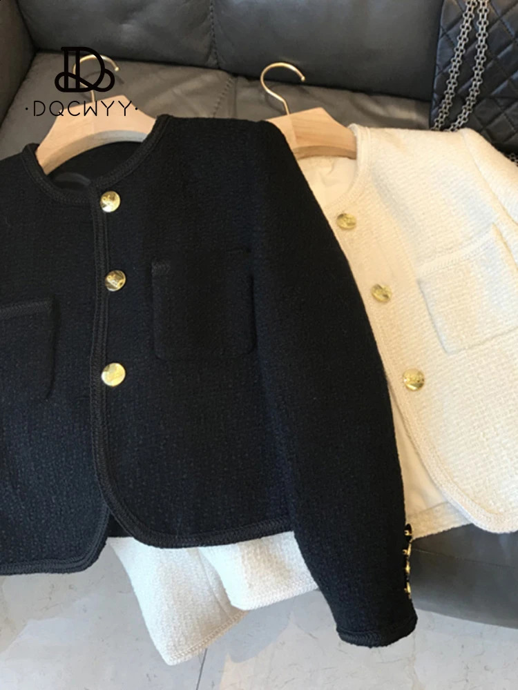 Women Jacket Coat In Autumn Winter Korean Fashion Tweed Small Suit Short Versatile Tops Womens Clothing Casual Clothes 240723