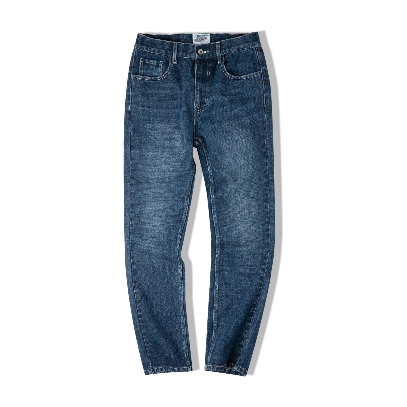 Maden Workwear American Retro Heavyweight Paris Button Denim Wash Straight Leg Jeans Mid Waist Long Pants Mens Autumn 240719