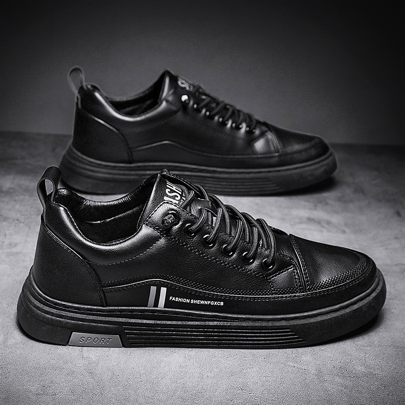 White trendy casual board sports microfiber leather face men's shoes live streaming and distribution