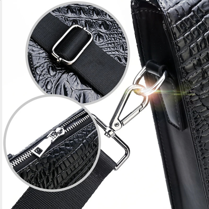 free shipping Print Handbag Alligator print Briefcase Formal Business Portfolio PU Leather Men Shoulder Bag 14in laptop bag