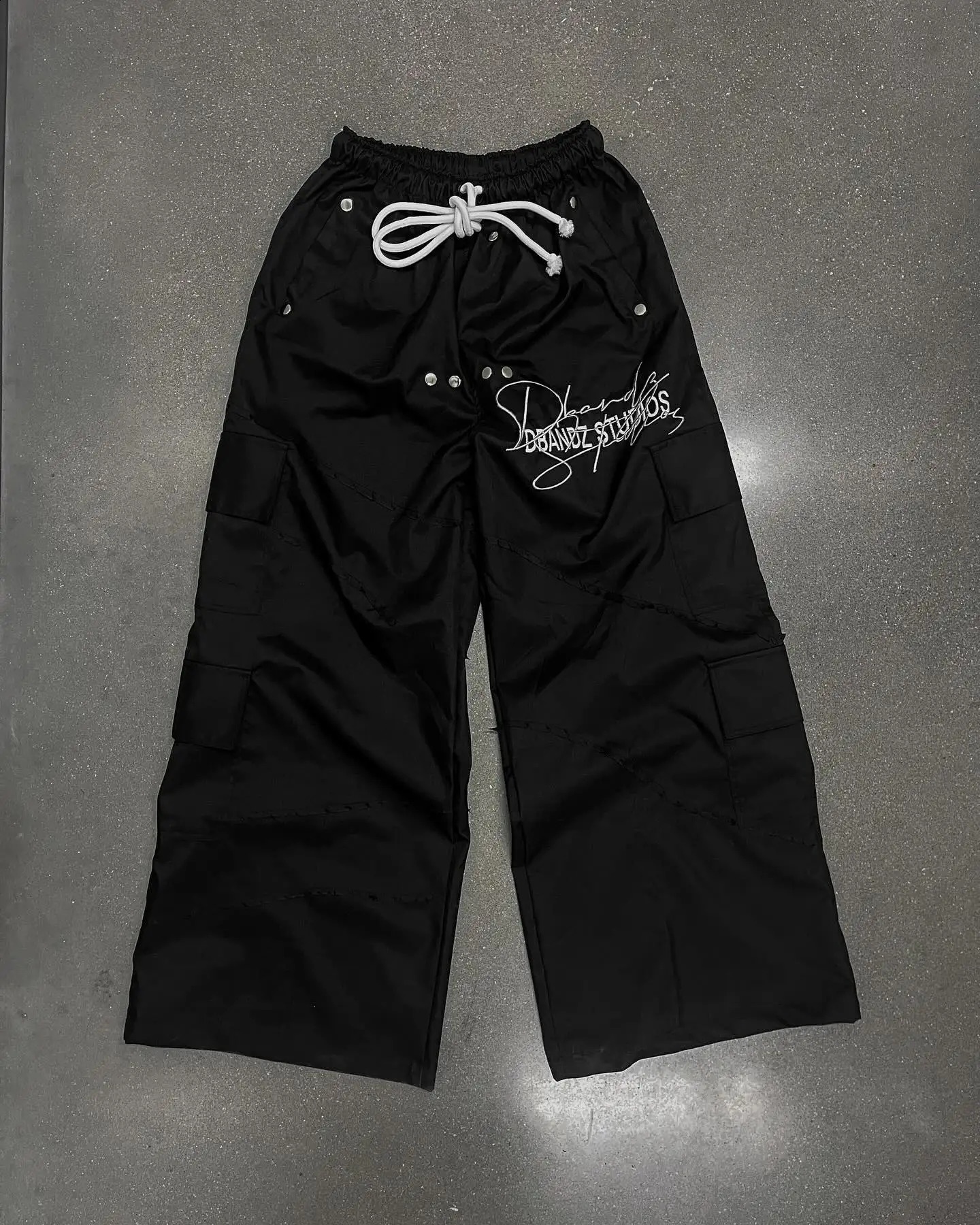 Streetwear Sweatpants Y2K Pants Hip Hop Letter Black Baggy Casual Pants Mens Womens High Waist Elastic Waist Jogging Trousers 240723