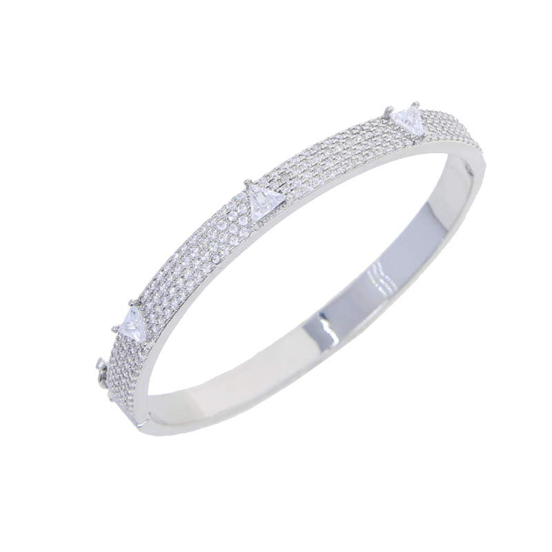 urious Iced Out Womens Triangle Geometric Bracelet with 5A Cubic Zirconia dh5727163