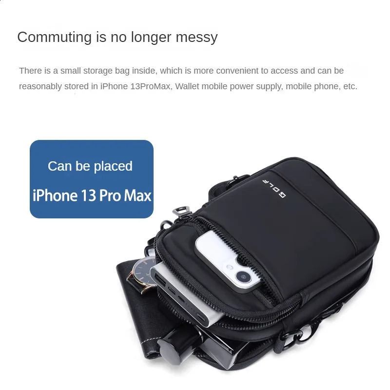 GOLF Mens Bag Single Shoulder Sports Crossbody Waterproof Oxford Canvas Fashion Small Backpack Label 240723