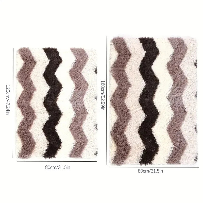 Plush Striped Fuzzy Rugs Fluffy Carpet for Kids Room Living Room Soft Shaggy Nursery Rug Furry Floor Carpet Modern Decor Cute 240723