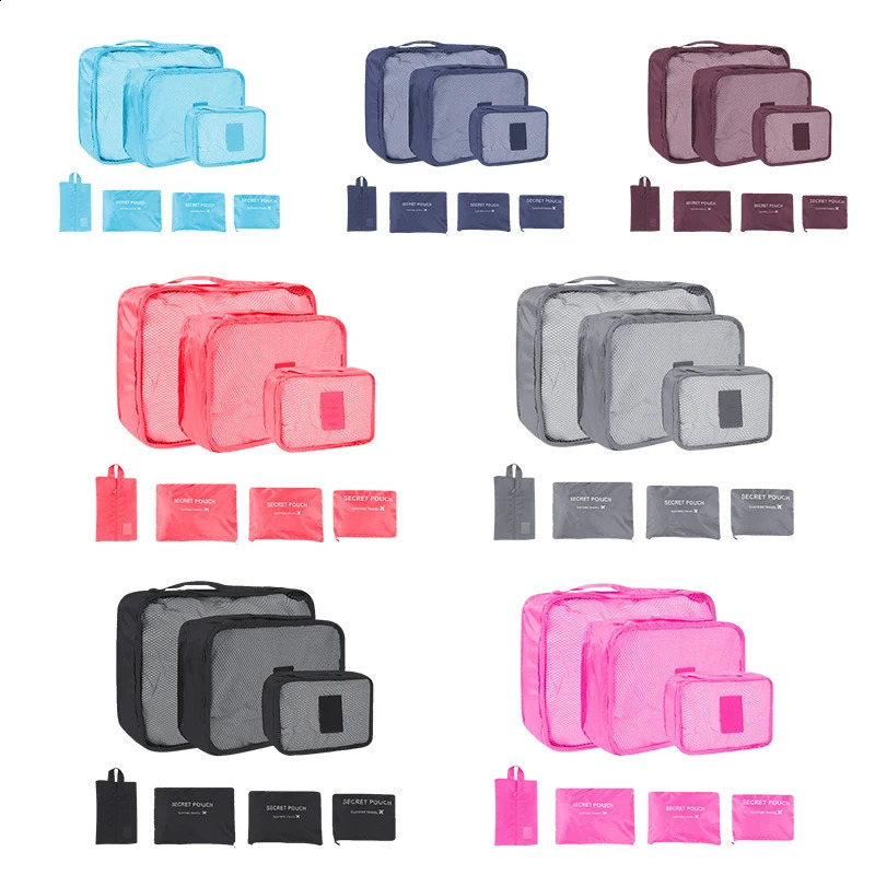 167PCS Set Travel Storage Bag Large Capacity Suitcase Storage Luggage Clothes Sorting Organizer Pouch Case Shoes Packing Cube 240723