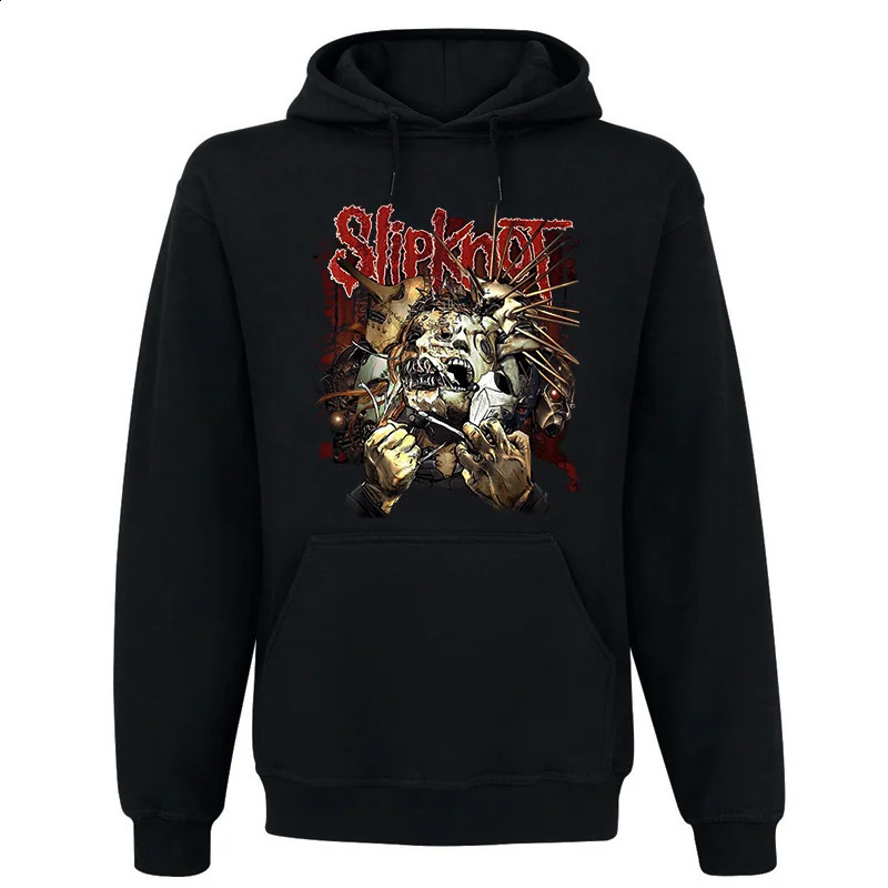 Mens Fashion Hoodie Slipknos Heavy Metal Y2k Retro Hip Hop Harajuku Street Clothing Oversized Sweatshirt 240722