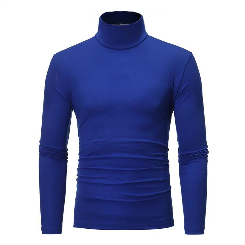 Spring and autumn thin mens pullover sweater turtle neck knitted cotton clothing black white top 240724