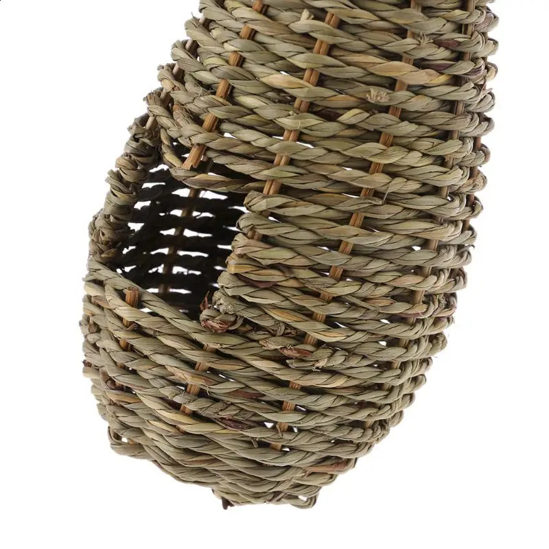 Hanging Bird House Natural Fiber Finch Bird Nest Hut Outdoor Cage Shelter Hideaway Bird Nest 240724