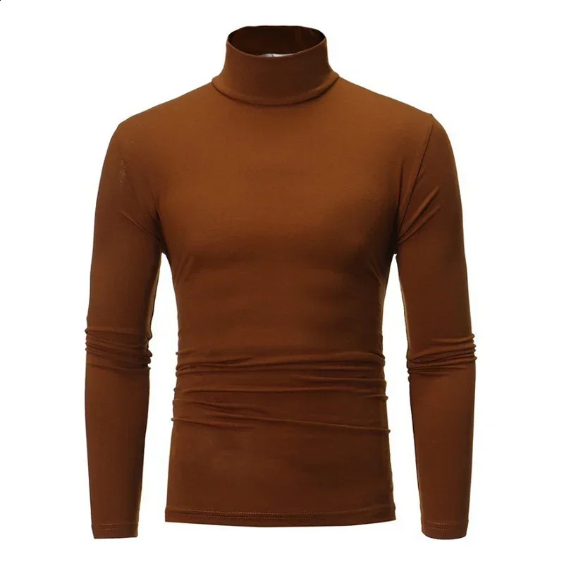 Spring and autumn thin mens pullover sweater turtle neck knitted cotton clothing black white top 240724