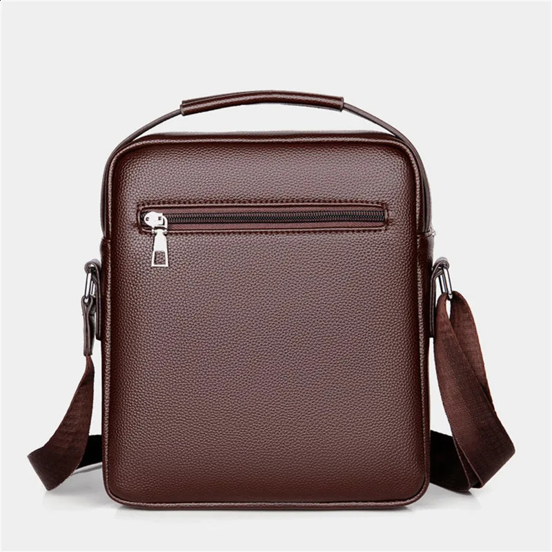 Mens Genuine Leather Crossbody Shoulder Bags High quality Tote Fashion Business Man Messenger Bag fanny pack 240723