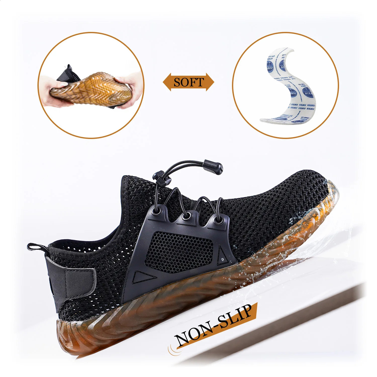 Drop Safety Shoes Men for Work Sneaker Mens Work Shoes Steel Toe Protection Shoes Lightweight Breathable Work Shoes Men 240718
