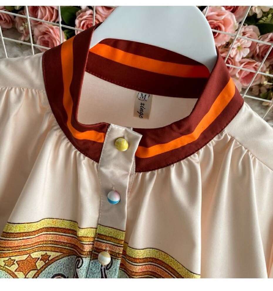 Business Affairs Set New Womens Chic Spring Outfit Floral Short Printed Shirt Skirt Two-piece Set Chiffon Floral Dress Sexy Dress Sexy Bifurcated SKIN