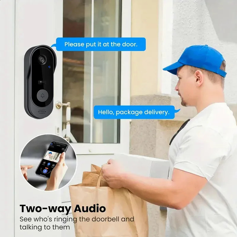 Wireless bundled doorbell with camera smart home WIFI high-definition outdoor mobile phone camera security video intercom night vision 241019