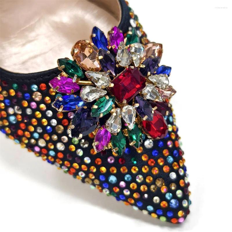Dress Shoes Style Ladies And Bags Set Latest Italian Women Decorated With Rhie Heels
