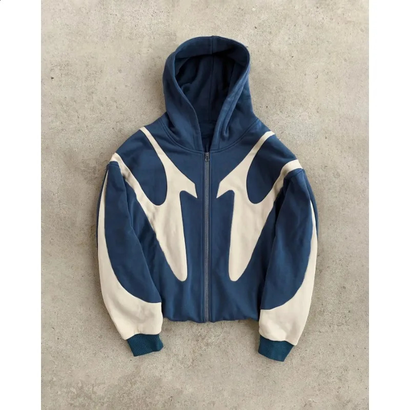 Streetwear Y2K Zip Up Hoodie Men Women Style Gothic Long Sleeve Jacket Sweatshirt Harajuku Hip Hop Oversized Hoodie Clothes 240725