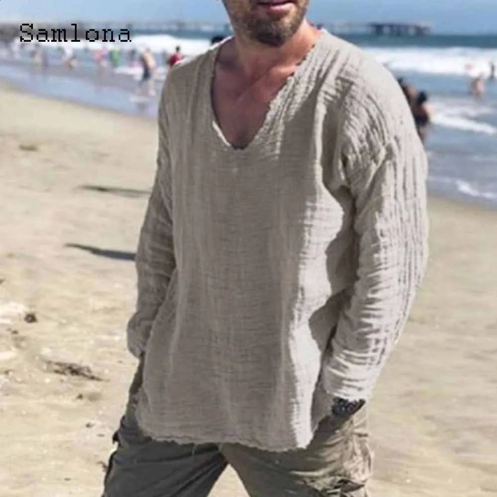 Mens Patchwork T-shirt Men Long Sleeve Fashion Ripped Cotton Tops Latest Summer Casual Linen Pullovers Sexy Mens clothing 240812