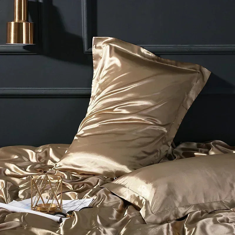Blending Mulberry Silk Pillowcase Satin Soft Silky Two-sided Pillow Case Skin Beauty Skin Friendly Pillow Cover Solid 240725